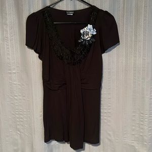 Daytrip Embroidered Sequined Top